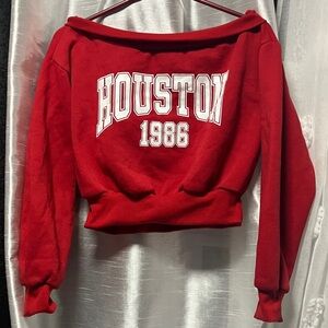 SHEIN Red Off-the-Shoulder Sweater